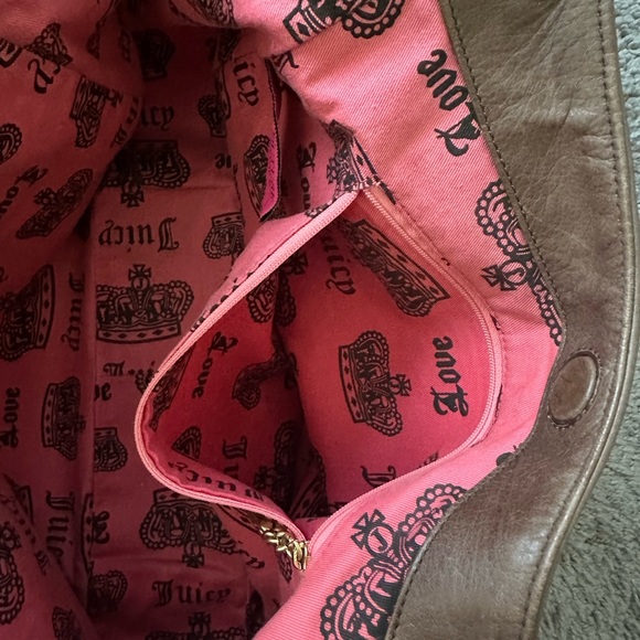 Juicy Couture Pink and Brown Shoulder Bag with Gold Hardware - Picture 4 of 7